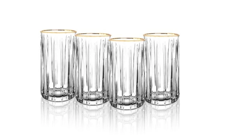 BRICARD MURCIA LONGDRINKGLAZENSET | GOUD 4-DELIG