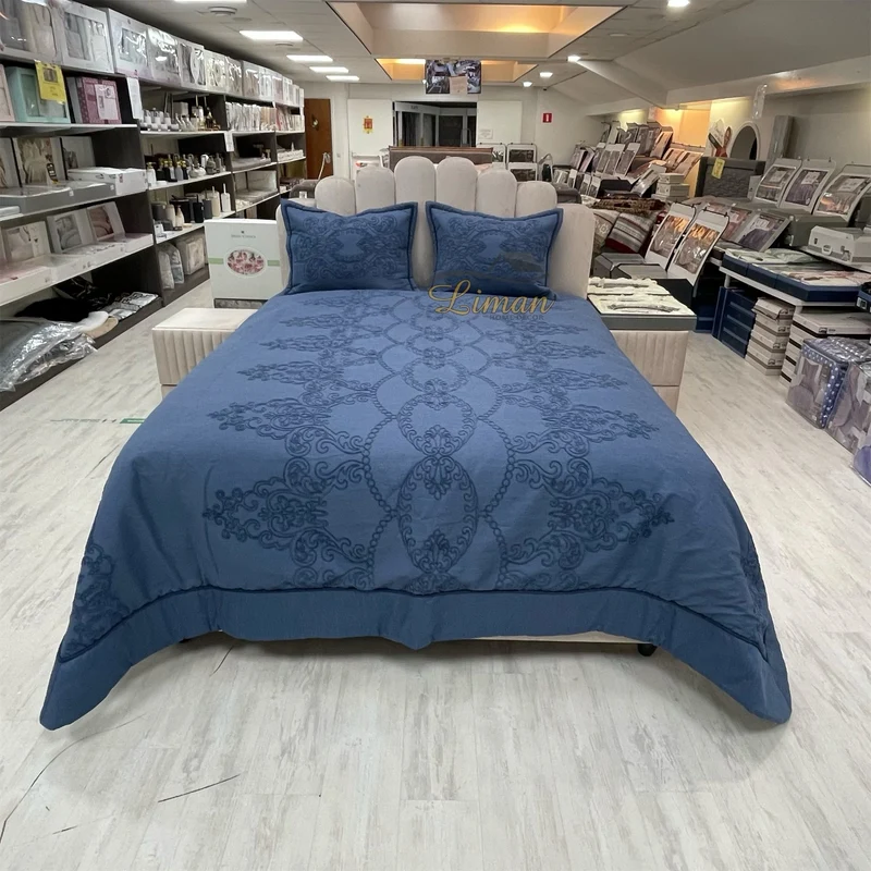 Ipekce Harem Bedspreiset 3 Delig Blauw