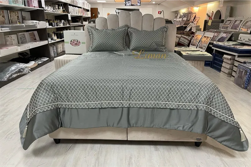 Ipekce Diva Bedspreiset 4 Delig Grijs