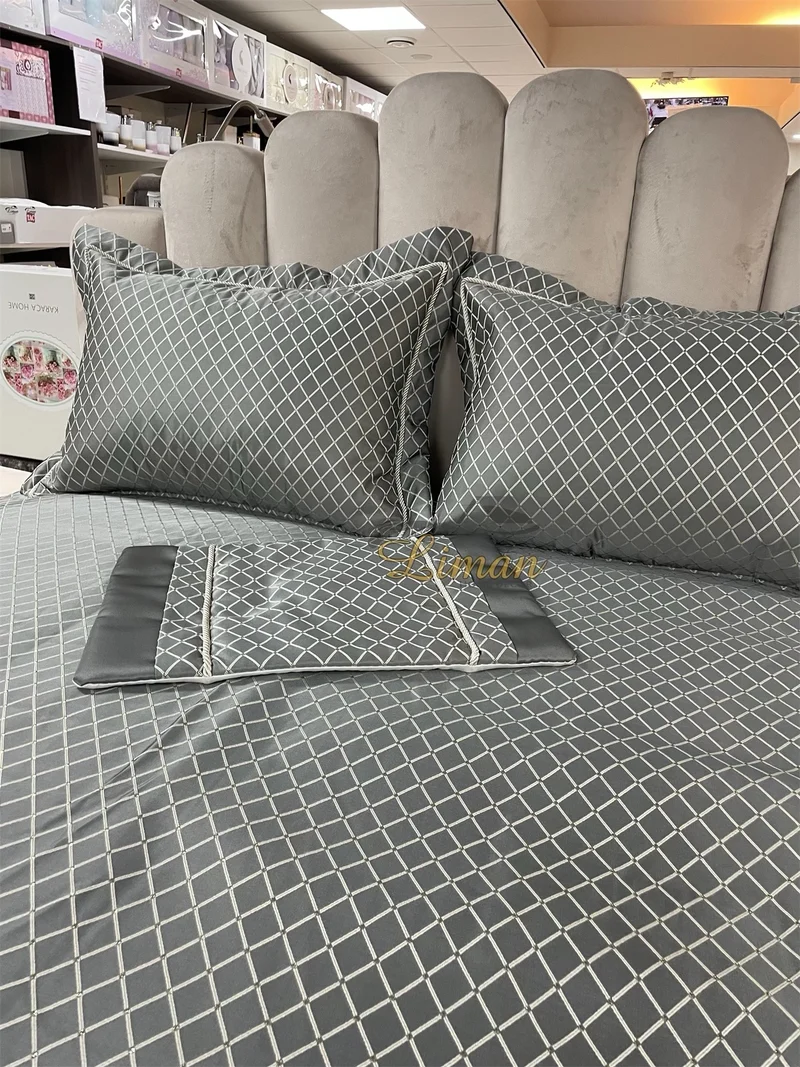 Ipekce Diva Bedspreiset 4 Delig Grijs