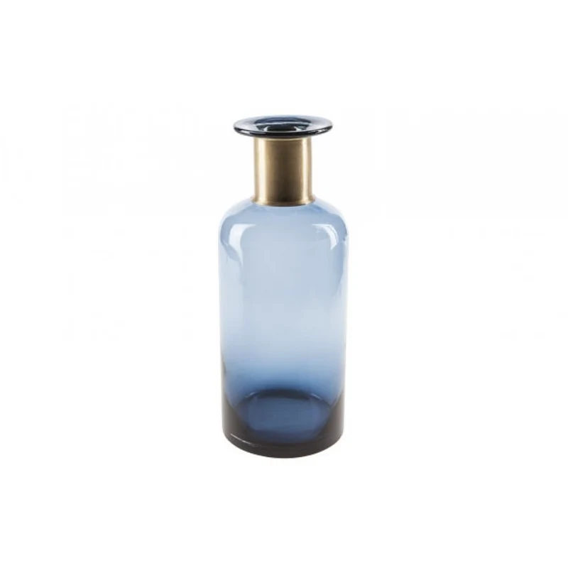 FLESVAAS DONKERBLAUW ROND GLAS 12X12XH30