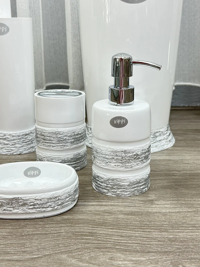 LUXE BADSET 5 DELIG WIT / ZILVER