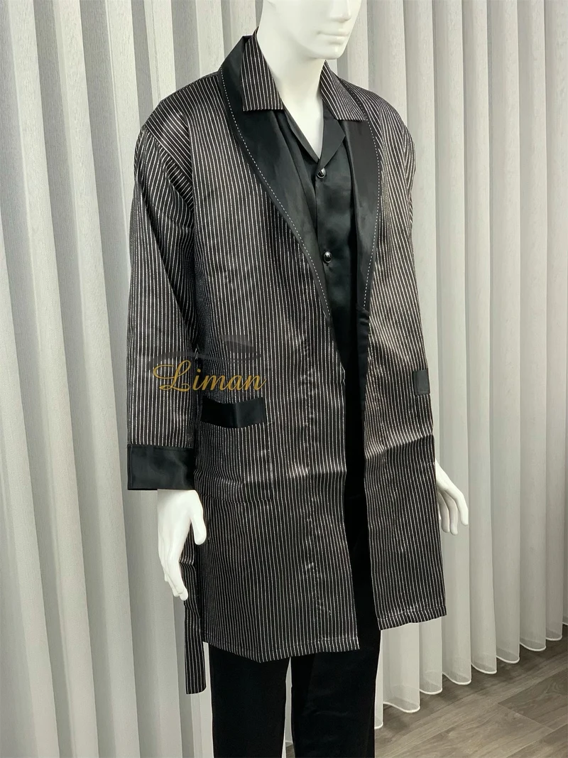 Batista 4 Delig Luxe Satijnen Mannen Pyjama Set Zwart