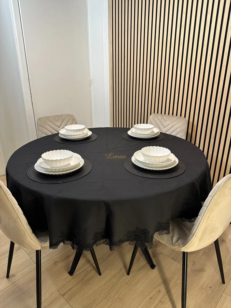 Gelincik Tafelkleed Zwart 1 Delig