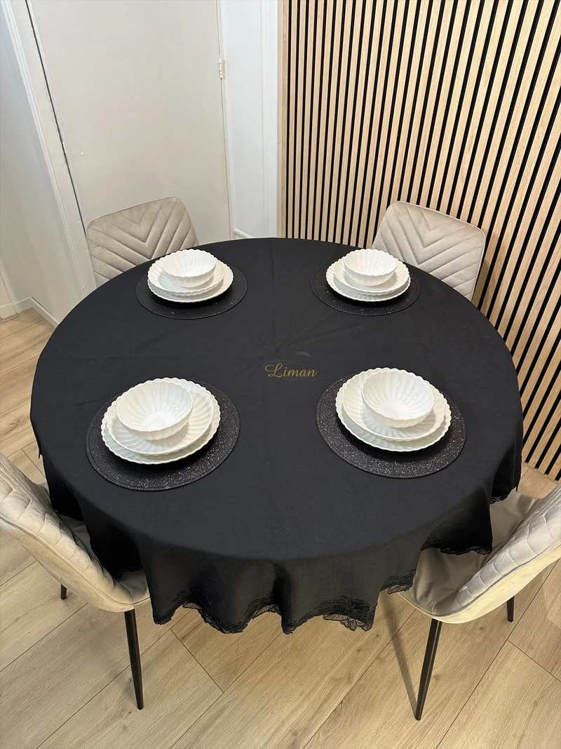 Gelincik Tafelkleed Zwart 1 Delig