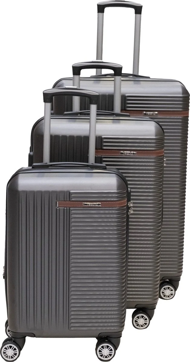 3-delig Kofferset - Zwart Handbagage - Verrijdbaar op 4 Wielen - Stevig ABS - TSA Slot -Lichtgewicht, Trolley - KOFFER