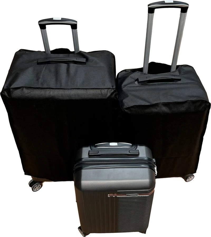 3-delig Kofferset - Zwart Handbagage - Verrijdbaar op 4 Wielen - Stevig ABS - TSA Slot -Lichtgewicht, Trolley - KOFFER