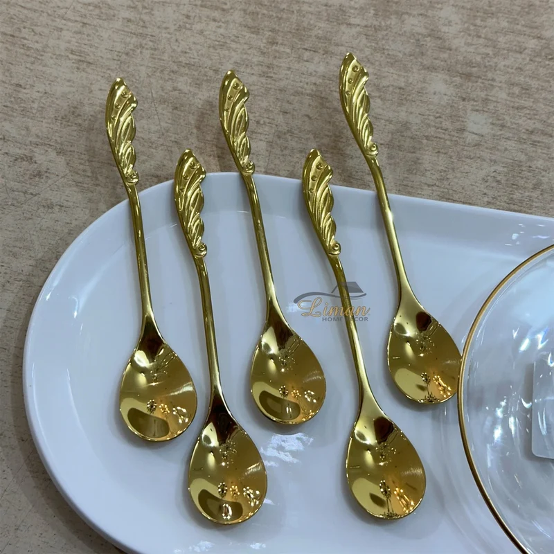 Collectie Theelepel Veer Goud 6 Delig