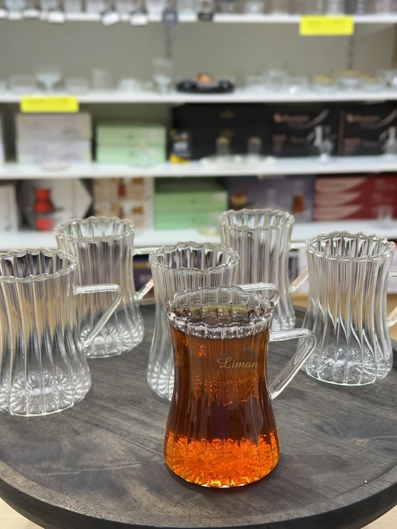 Ribbled Line Borosilikat Theeglazen 6 Delig 200 ml
