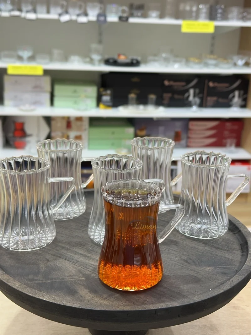 Ribbled Line Borosilikat Theeglazen 6 Delig 200 ml