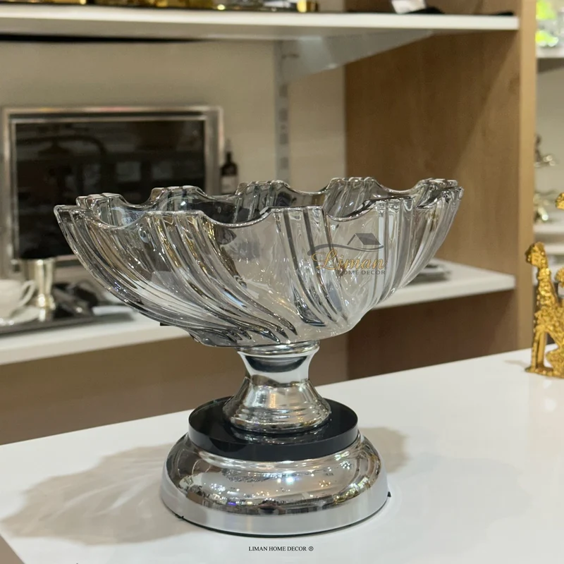 LUXE OVAAL SCHAAL ZILVER -S-