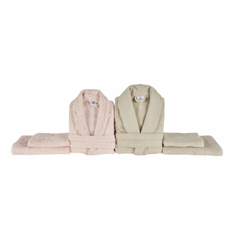 Karaca Home Shine Family Badjas set Powder Beige