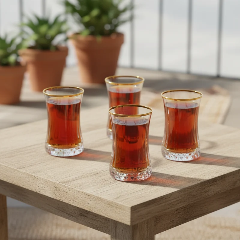 Pasabahce Elysia Theeglazen Gold 6 Delig