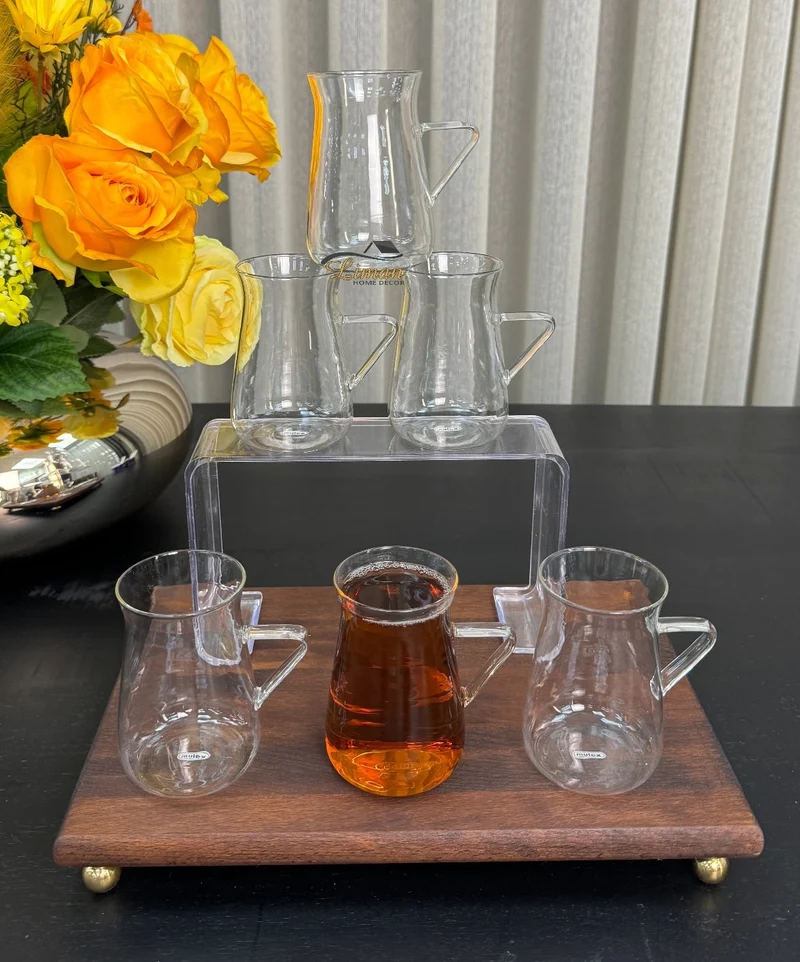 Line Borosilikat Theeglazen 6 Delig 200 ml