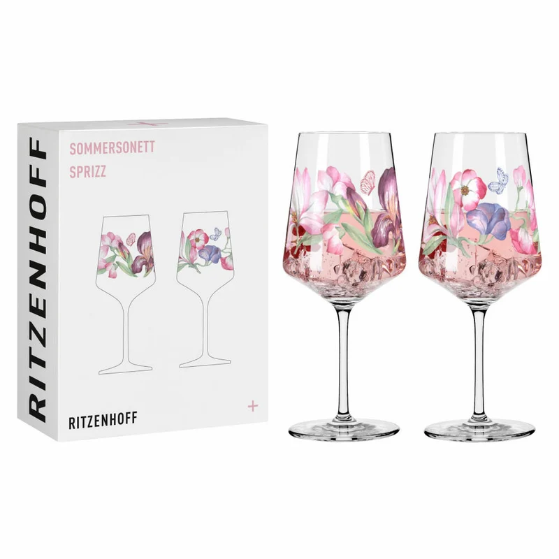 Ritzenhoff Sommersonett Sprizz 015 016 F24, 2er Set, Dominique Tage, Aperol-Glas, Aperitifglas, Kristallglas, 544 ml, 3461008