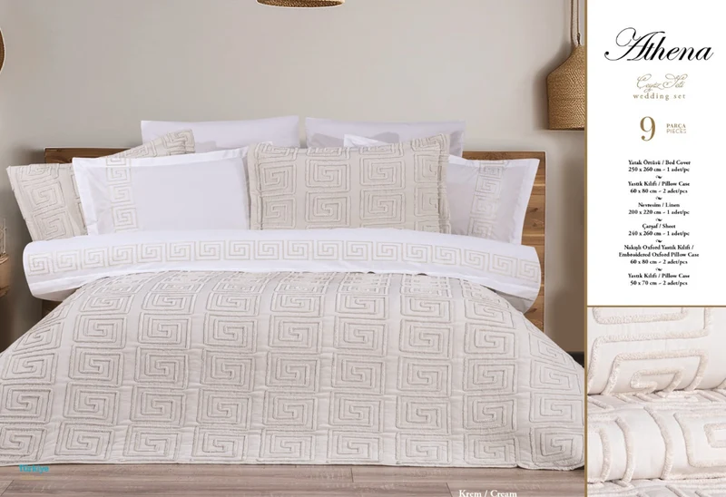 Bella Home Athena Spreiset 9 delig Cream