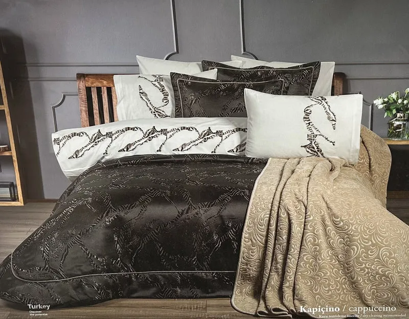 Bella Home Hera Spreiset 10 delig Black - Cappuccino