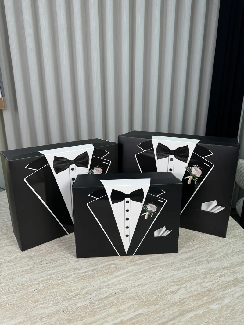 Bruidegom Doos Zwart 3 delige set