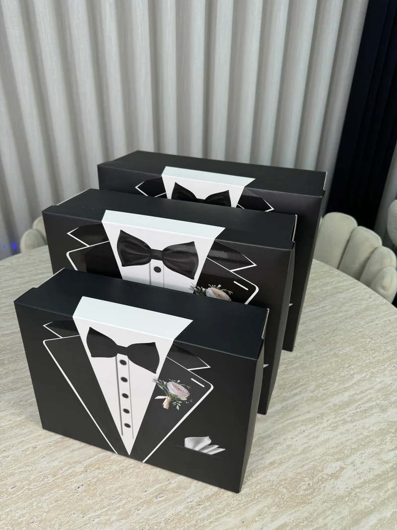 Bruidegom Doos Zwart 3 delige set