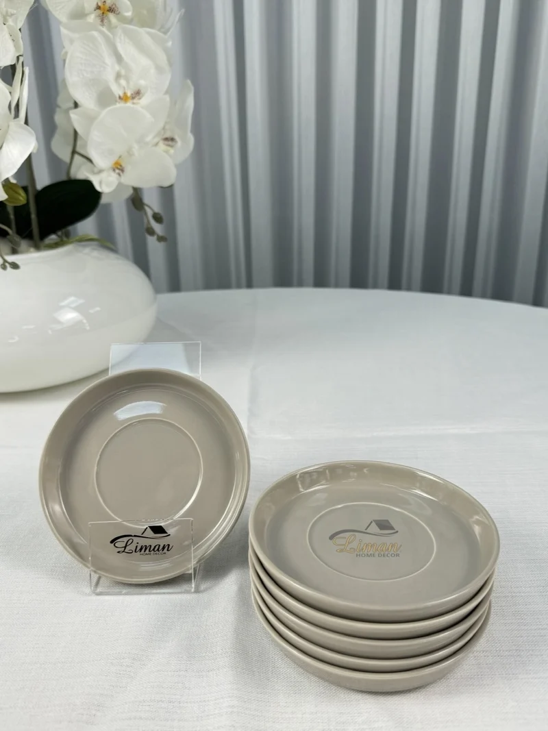 Porselein Theeschotel 6 Delig Beige