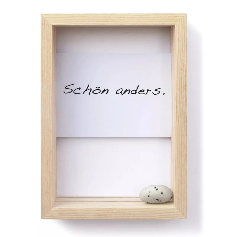 Karten- und Bilderrahmen 'Oh, wie schön' | L 23 x H 16,5 x T 5 cm | Esche unbehandelt | Made in Germany