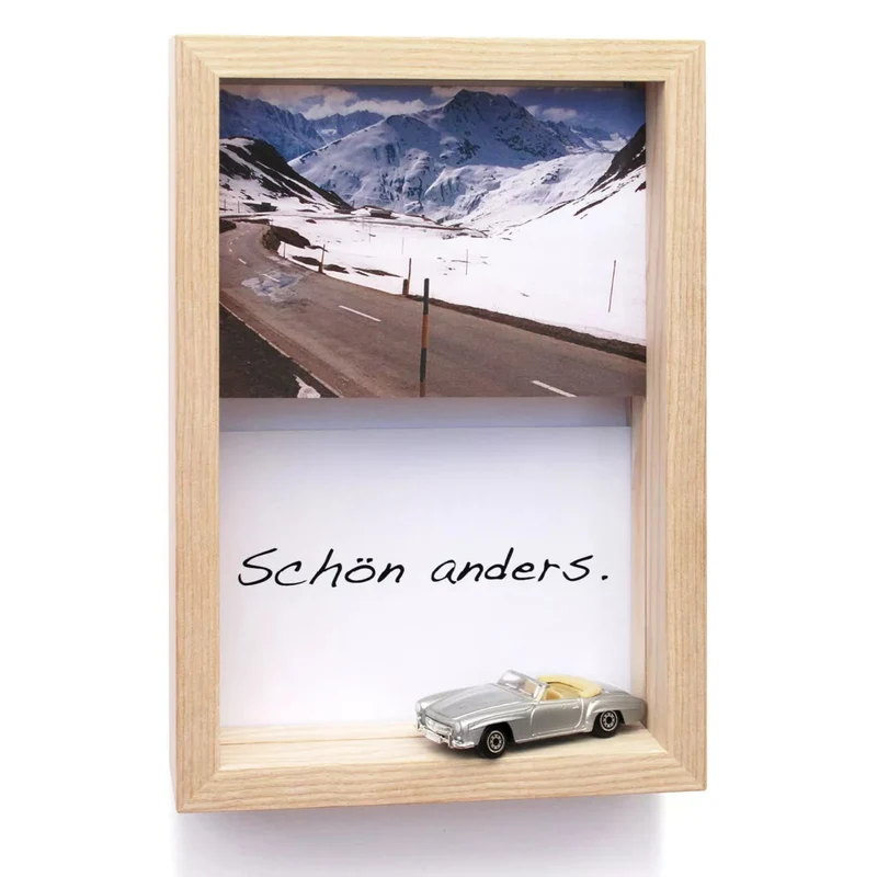 Karten- und Bilderrahmen 'Oh, wie schön' | L 23 x H 16,5 x T 5 cm | Esche unbehandelt | Made in Germany