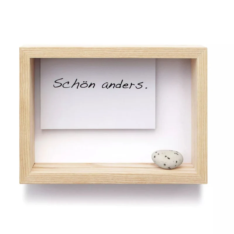 Karten- und Bilderrahmen 'Oh, wie schön' | L 23 x H 16,5 x T 5 cm | Esche unbehandelt | Made in Germany