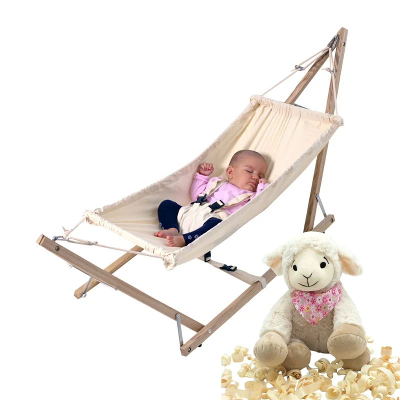 Baby Wohlfühl-Set 'Schlummerglück & Zirbenzauber | Babyhängematte | Stofftier Flora | Tüv-geprüft | Made in Austria