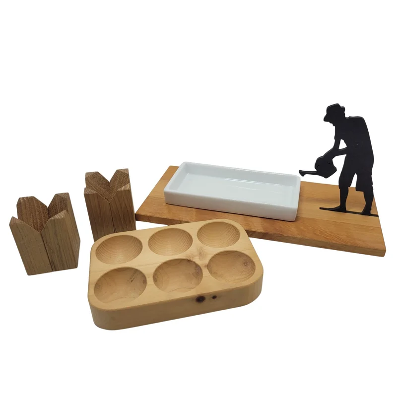 Geschenk-Set 'Morgenglück' | Eierbecher-Duo | Eieraufbewahrung | Servierschale Gärtner | Massivholz | Made in Austria and Germany