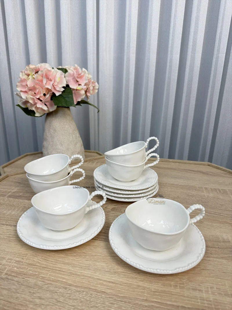 Parel Koffieset 12 Delig | 6 Persoons Wit
