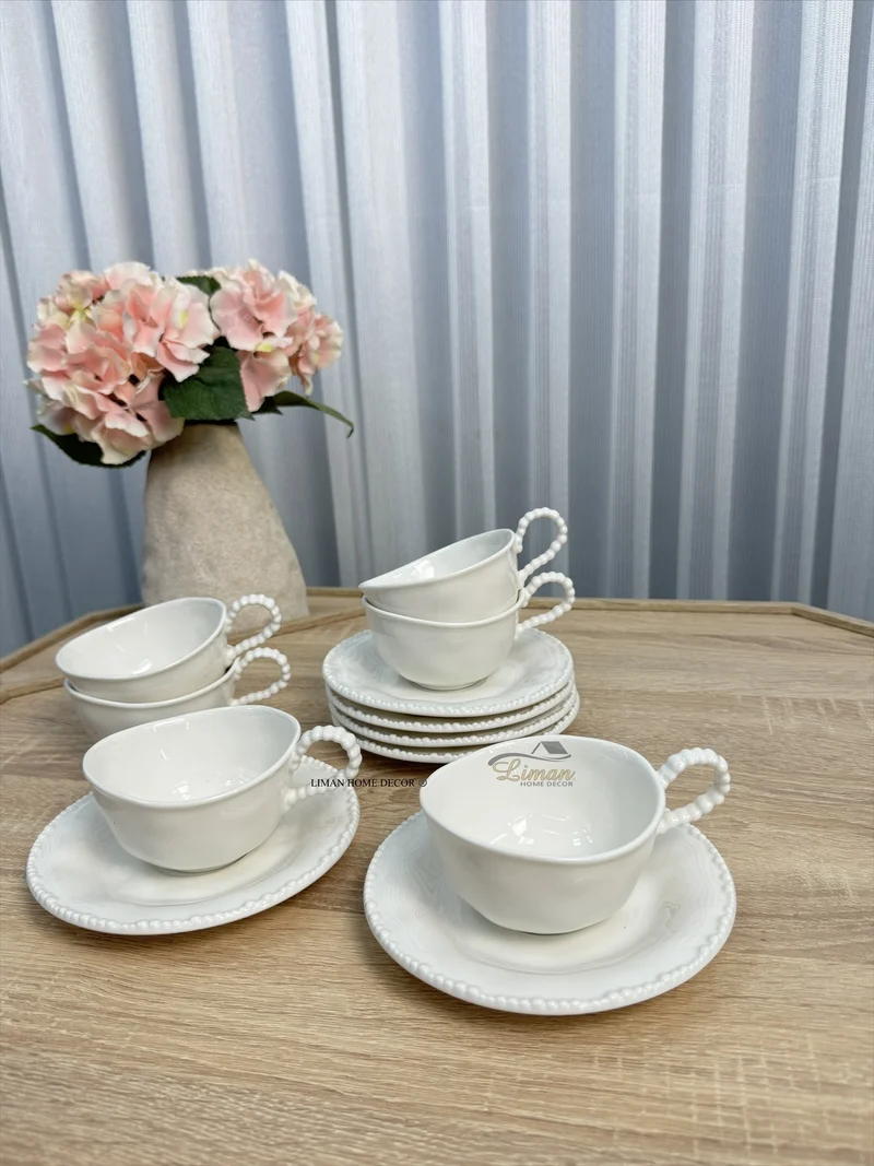 Parel Koffieset 12 Delig | 6 Persoons Wit