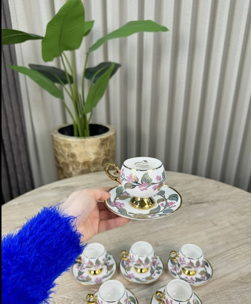 ACR Olivette Espressoset 12 Delig | 6 Persoons Roze
