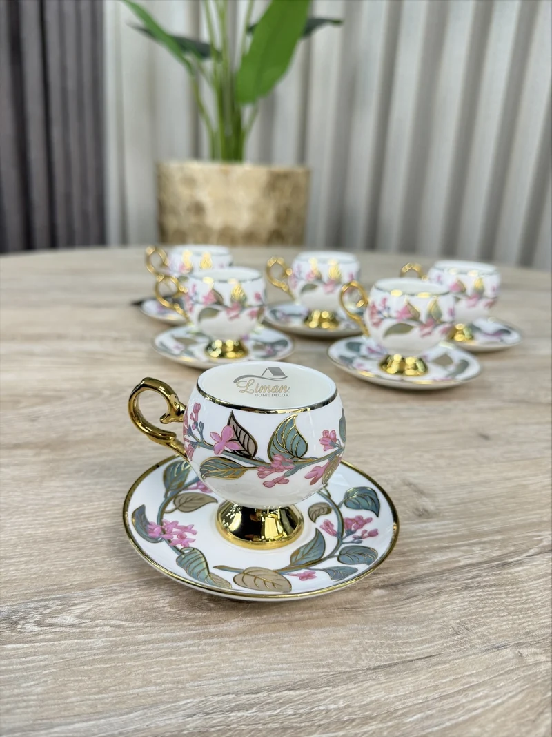 ACR Olivette Espressoset 12 Delig | 6 Persoons Roze