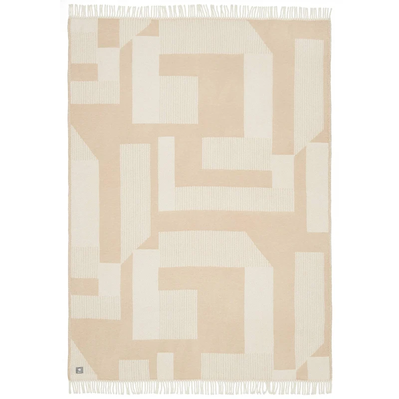 Kuscheldecke 'Slow' | 140x200 cm | Baumwolle und Polyester | 2-farbig | mit Fransen | waschbar | Hergestellt in Spanien