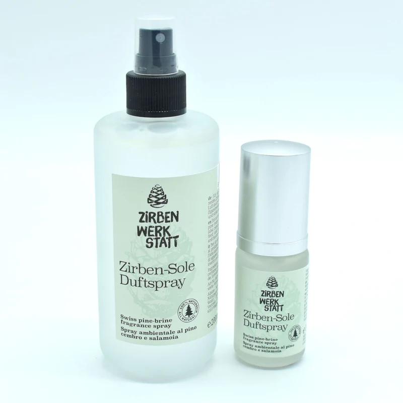 Zirben-Sole-Spray 100 % naturrein in edler Glasflasche - Handarbeit aus Österreich
