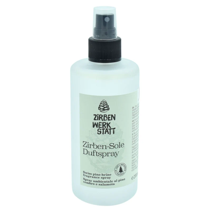 Zirben-Sole-Spray 100 % naturrein in edler Glasflasche - Handarbeit aus Österreich