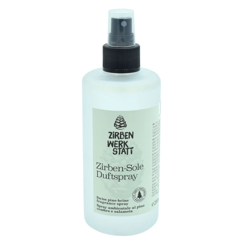 Zirben-Sole-Spray 100 % naturrein in edler Glasflasche - Handarbeit aus Österreich