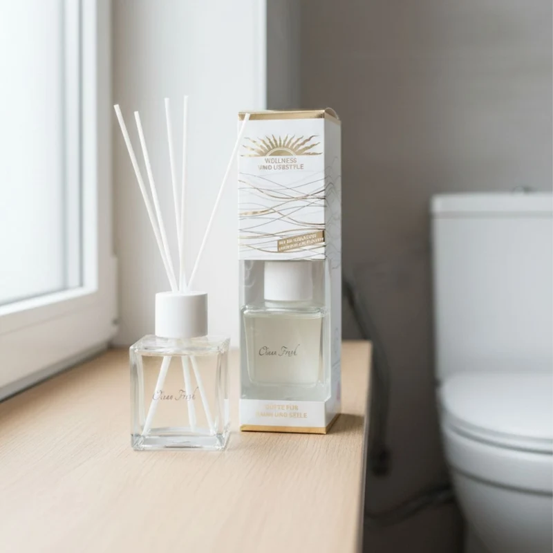 Raumduft 'De Luxe' | 4eck-Glasdiffuser | Baumwollstäbchen | 180 ml