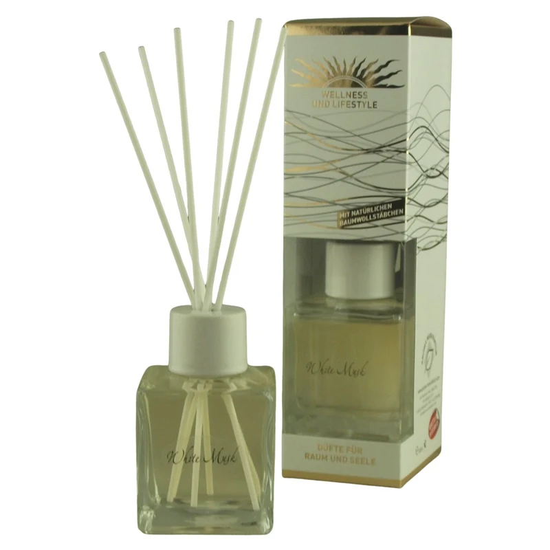 Raumduft 'De Luxe' | 4eck-Glasdiffuser | Baumwollstäbchen | 180 ml
