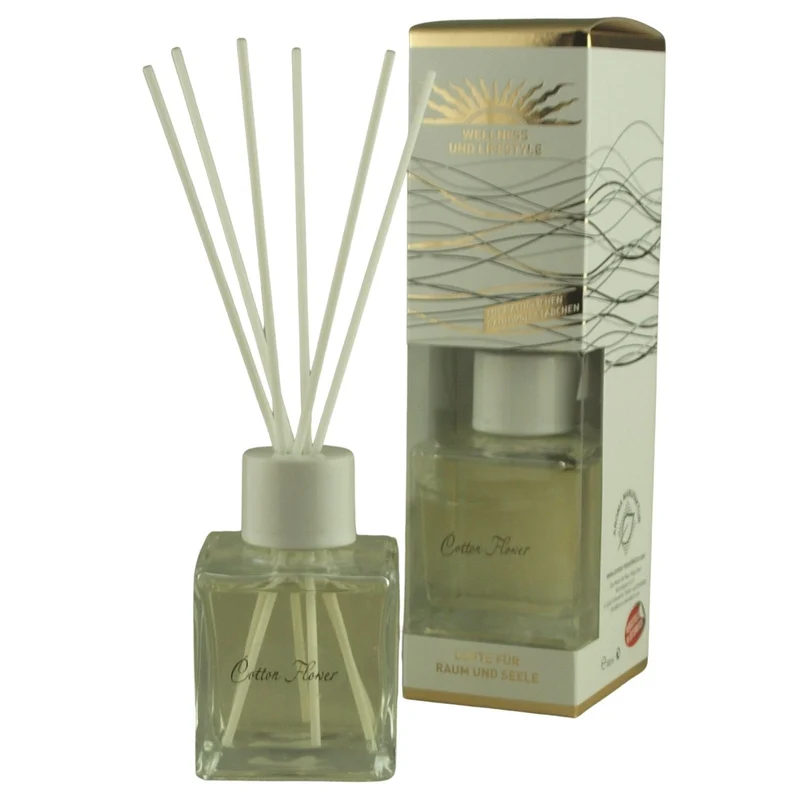 Raumduft 'De Luxe' | 4eck-Glasdiffuser | Baumwollstäbchen | 180 ml