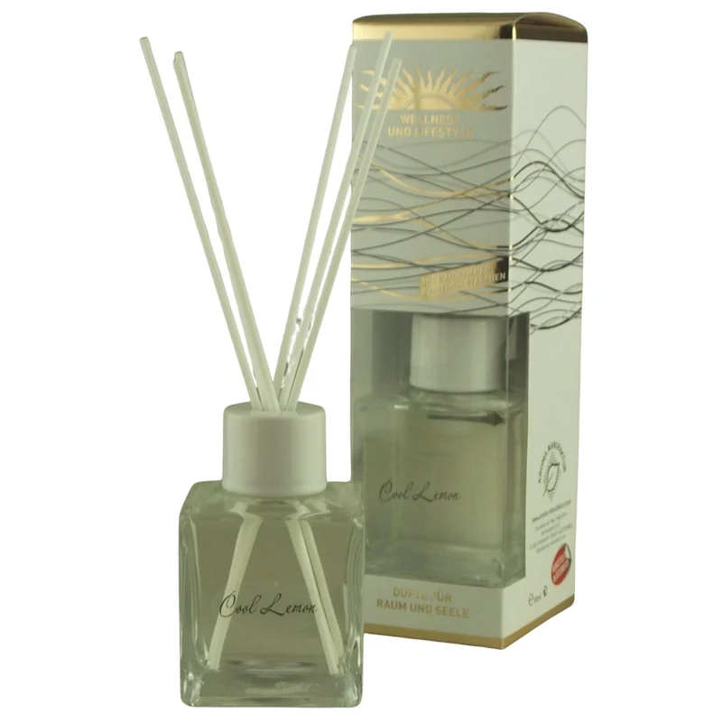 Raumduft 'De Luxe' | 4eck-Glasdiffuser | Baumwollstäbchen | 180 ml