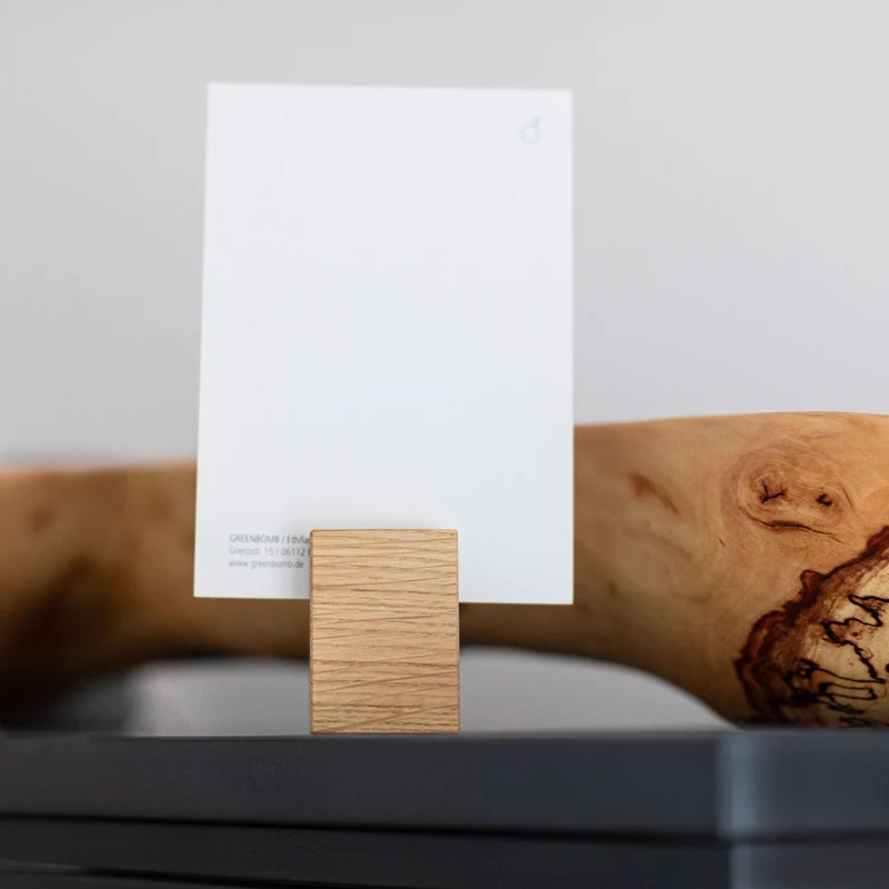 Notizklammer / Fotoklammer | Eiche | inkl. Magnet | B 4 x T 3,6 x H 5,5 cm | Made in Germany