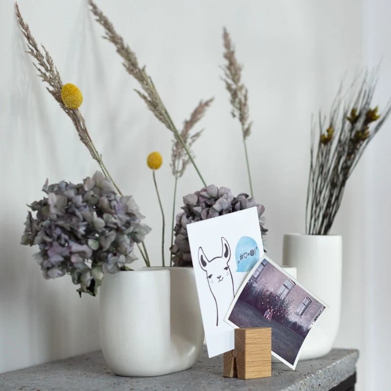 Notizklammer / Fotoklammer | Eiche | inkl. Magnet | B 4 x T 3,6 x H 5,5 cm | Made in Germany
