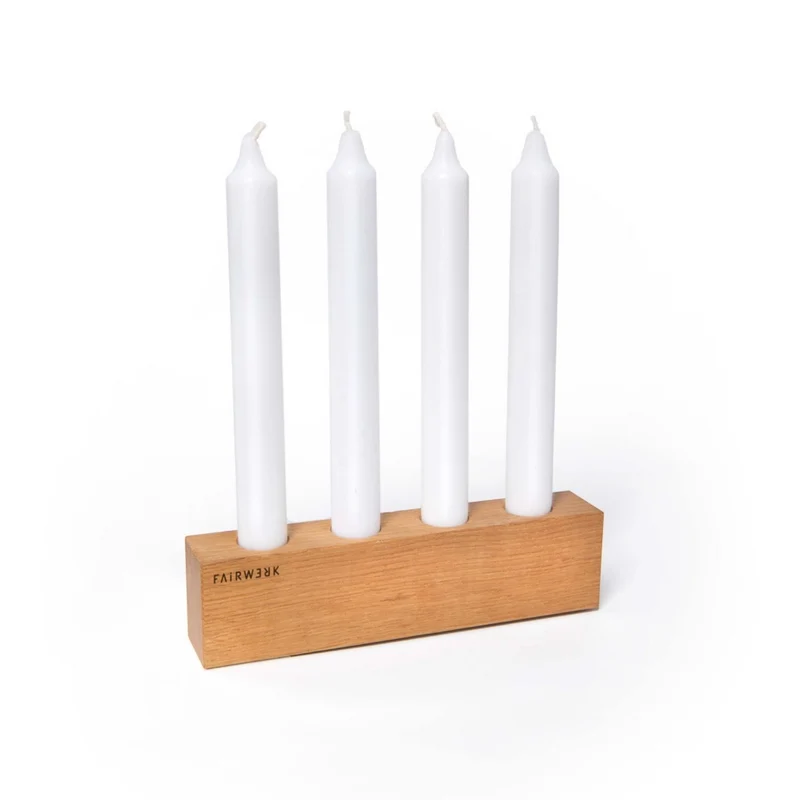 Holzvase und Kerzenständer | Eiche und Reagenzgläser | B 20 x T 3,5 x H 11 cm | Made in Germany