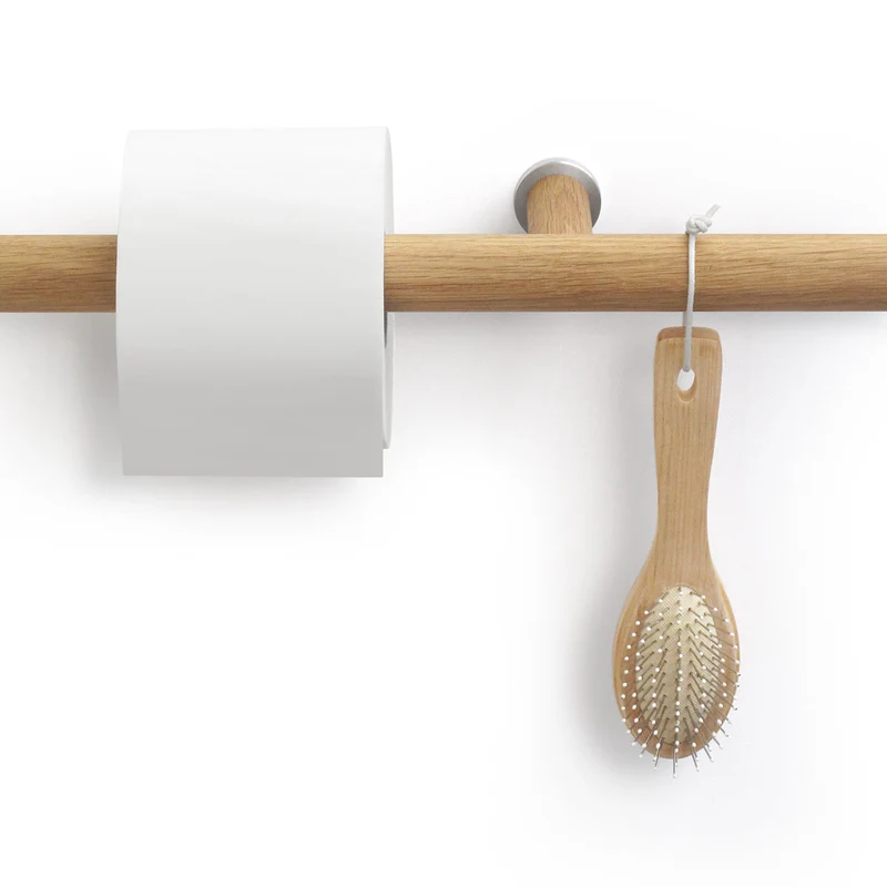 Griffhalter 'Little Helper' | Eiche und Aluminium | 37,5 x 3,5 x 10 cm | Made in Germany