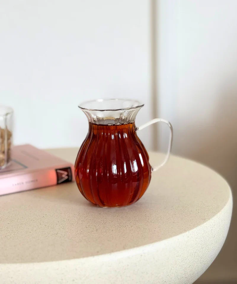 Ribbled Tombik Borosilikat Theeglazen 6 Delig 175 ml