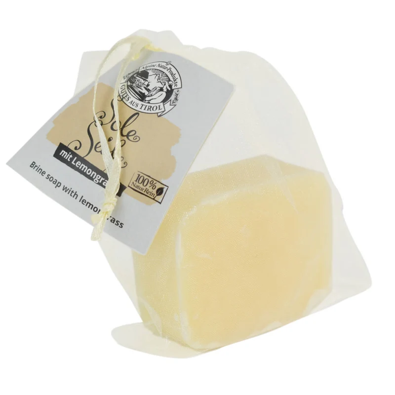 Duschseife 'Lime Time' mit Zitronengras & Sole | 80 g | inkl. Luffaschwamm