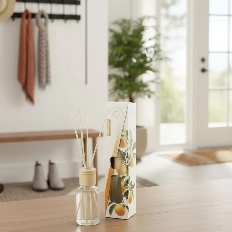 Raumduft 'Homestyle' | Glasdiffuser mit Holzkopf | naturbelassene Holzstäbchen |100 ml