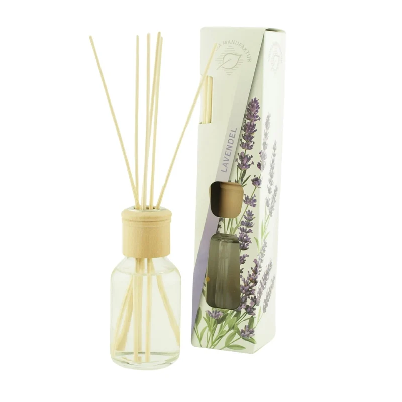 Raumduft 'Homestyle' | Glasdiffuser mit Holzkopf | naturbelassene Holzstäbchen |100 ml