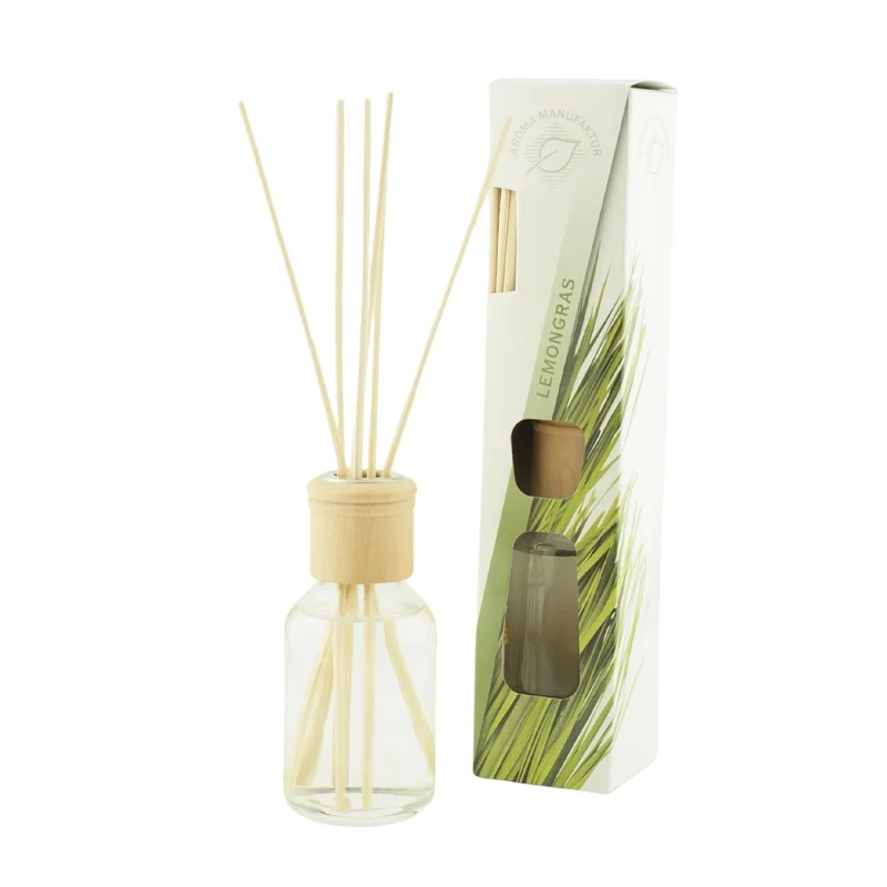 Raumduft 'Homestyle' | Glasdiffuser mit Holzkopf | naturbelassene Holzstäbchen |100 ml